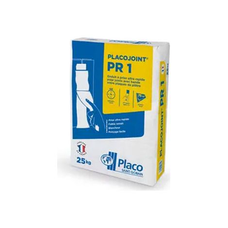 Enduit à joint poudre à prise très rapide Placojoint PR 1 – sac 25 kg - PLACO