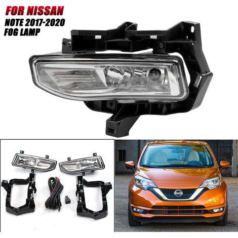 Kit Phares antibrouillard avant complet pour Nissan Note E12 2017 2018 2019 2020 Paire gauche + droite lampes halogènes jaunes, feux de jour intégrés, support ABS étanche, montage sans perçage (1/5)
