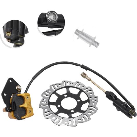 Kit de freno hidráulico trasero, materiales duraderos, compatible con minimotos y pocket bikes, color plata. (1/2)