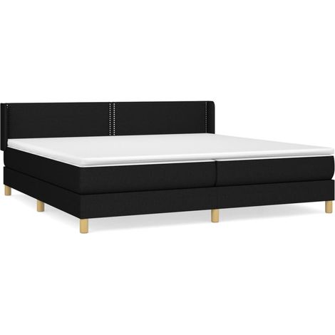 Maison Exclusive - Cama box spring con colchón tela negro 200x200 (1/5)