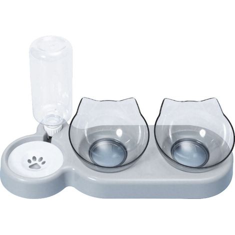 Gamelle amovible pour chat, double gamelle lavable et facile à nettoyer, gamelle automatique pour chien