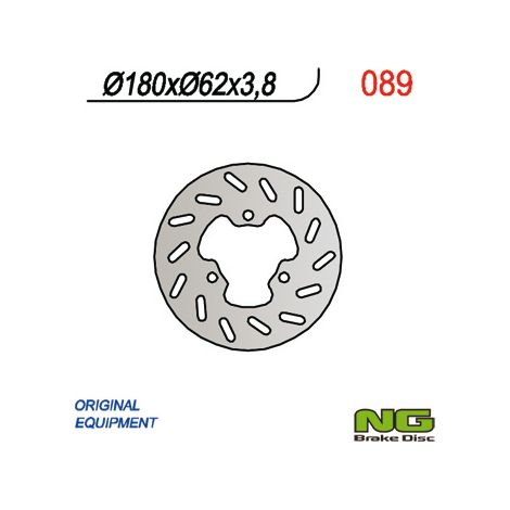 Disco de freno trasero Derbi Senda 50 1995-2003 (180x62x3.8) 3x10.50mm