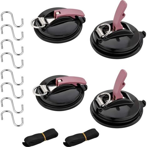 Bardusch-Lot de 4 Ventouse pour Voiture Max.22KG pour Auvent Pare-Soleil Bâche Et Couverture De Véhicule (1/5)