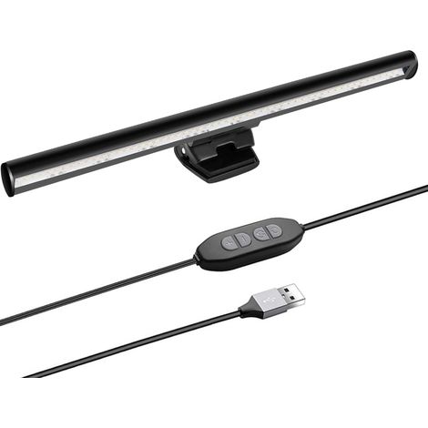 LED-Lampe für Computerbildschirme, 3 Farbmodi, 10 Helligkeitsstufen, USB-Stromversorgung, kompakt, ideal zum Arbeiten, Lernen oder Lesen.