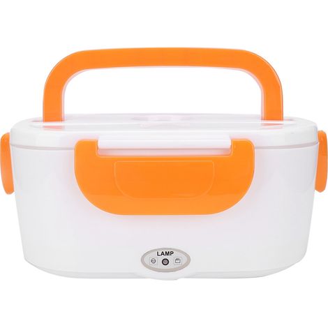 Boîte à lunch chauffante électrique portable 12V pour voiture, chauffe-repas Bento, chauffe-boîte alimentaire (Orange)