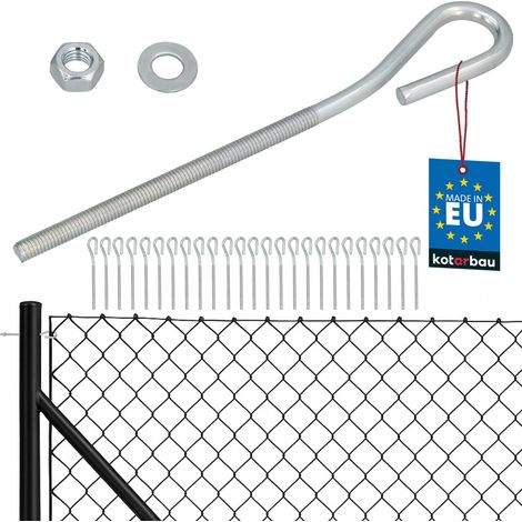 KOTARBAU® Lot de 25 Tendeur Grillage M6, Tendeur Cable pour Clôture, Acier Galvanisé, Crochet Fileté avec Écrou et Rondelle, Tendeur Fil de Fer, Argenté, Fermé (1/5)