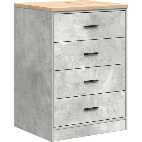 Armario de almacenamiento para garaje madera de pino 60 x 51 x 85 cm superficie de trabajo práctica estéticamente agradable acabado en madera gris hormigón 020051396 (1/5)