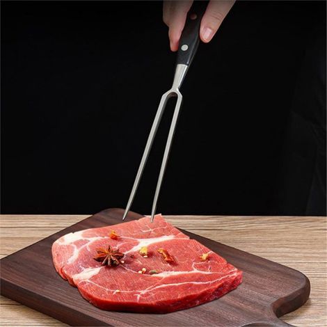 Fourchette À Barbecue - Acier Inoxydable - Manche En Bois - Pour Viandes Et Aliments Extérieur - 1 Pièce (1/5)