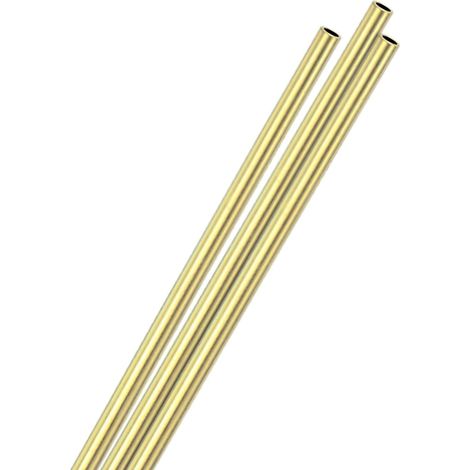 3pcs Brass Tube Straight 5mm OD x 300mm Length 0.5mm Thick Brass Rod Round Bar for Construction, Machining, DIY, Handmade Projects, Model (1/5)