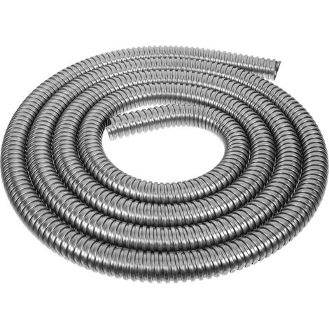Gaine Métallique Flexible Couleur Argenté en Acier Inoxydable Protecteur Résistant à l'abrasion pour Câble et Fil pour Home Cinéma et Bureau (1/5)