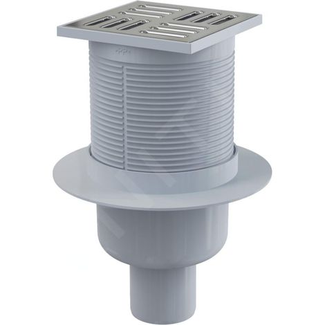 Alcadrain Douchegoten - Siphon de sol 105x105 mm, diamètre 50 mm, arrêt des odeurs d'eau, acier inoxydable/plastique APV2 (1/3)