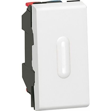 Legrand – Interrupteur-poussoir 1 module 6A 250V – Pose encastrée – Finition blanche mate – Bornes push-fit pour câblage rapide