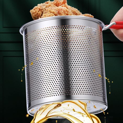 Friteuse à gaz en acier inoxydable 304, mini-marmite ménagère avec filtre (1/5)