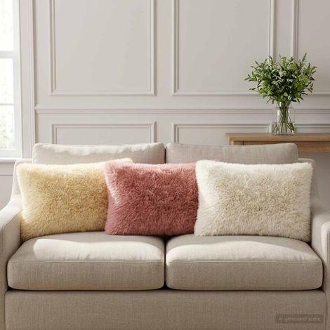 vidaXL Cuscino con cuscino HEERLEN 2 pz Bianco Fleece PV