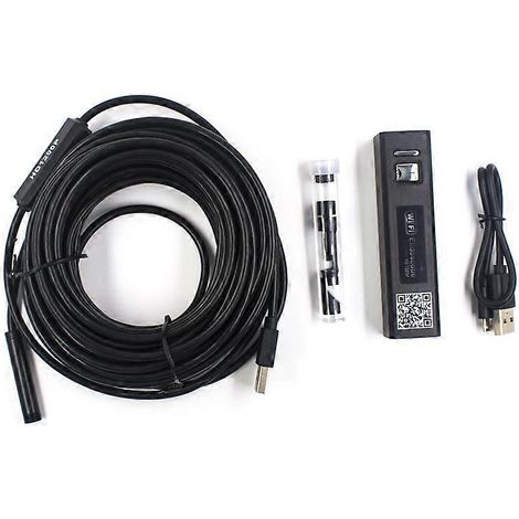 Caméra serpent sans fil 1200p Wifi, caméra d'inspection HD, endoscope avec 8 LED, câble rigide, boroscope FT (1/4)