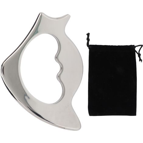 Lot de 2 grattoirs musculaires en acier inoxydable pour thérapie physique Gua Sha, avec sac de rangement, adapté aux jambes, chevilles, dos et cou. (1/5)