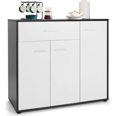 COSTWAY Buffet Cuisine avec 2 Placards, Buffet Salle à Manger Étagère Réglable, Grand Tiroir, 88 x 40 x 80 cm, Armoire Cuisine Moderne pour Salon, Cuisine (1/5)