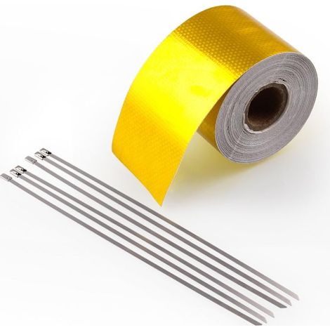 Feuille d'or Haute température réfléchissant la Chaleur adhésive Rouleau Soutenu Bandes de Papier d'aluminium 10 M (1/5)