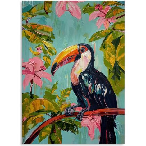 Domo Mea Dipinto Decorativo su Tela - Tucano Blue - 50 x 70 cm (1/2)