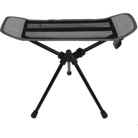 Repose-pieds pliable ultraléger pour extérieur avec design en maille – Facile à assembler – Tabouret portable pour chaise de camping, balcon – Gris 45 x 40 cm (1/5)