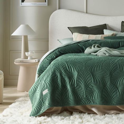 Dessus de lit 200 x 220 cm Vert foncé (1/5)
