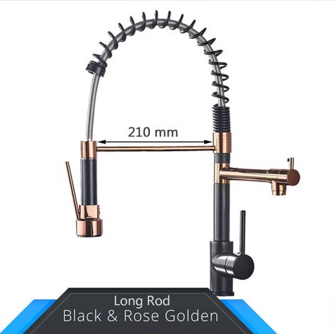 Robinet de cuisine à douchette extractible, mitigeur eau chaude/eau froide pour une installation flexible sur plan de travail. (1/5)