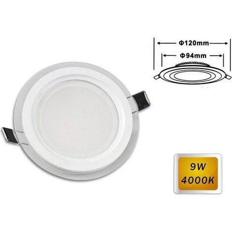 Pannello Led Slim Incasso Bordo In Vetro Tondo 9w Luce 6500k 3000k 4000k P-94et