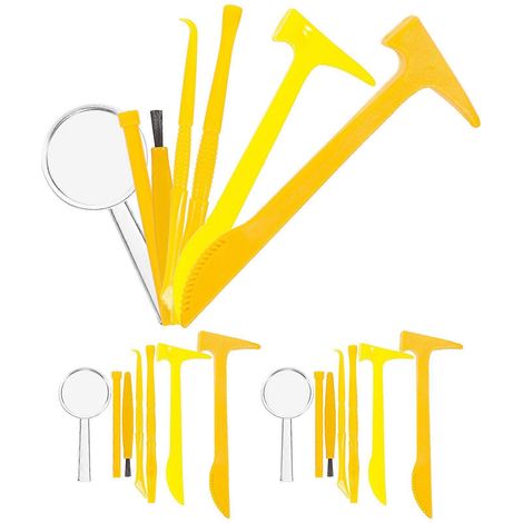 21-teiliges Ausgrabungswerkzeug-Set, bestehend aus kleinem Bagger, Meißel und Hammer, Lernspielzeug-8.70X4.00X0.60CM-Yellow (1/4)