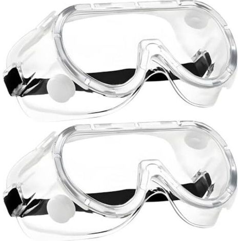 Set mit 2 Schutzbrillen, Arbeitsschutzbrillen für Brillenträger, staubdichte Schutzbrillen, transparente Schutzbrillen, -Crezuo