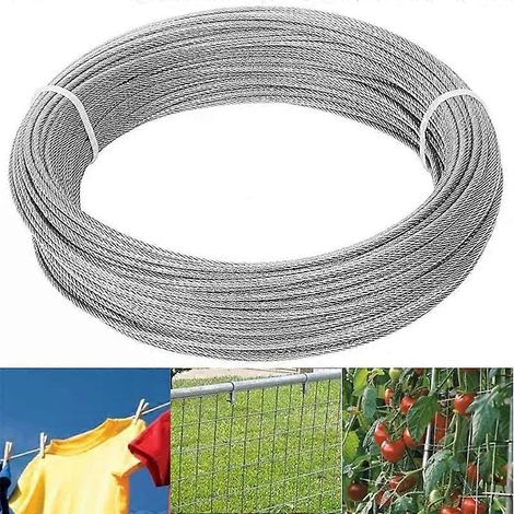 50/10 Meter Edelstahl-Drahtseil für Sonnensegel, Angelausrüstung, Wäscheleinen, Sonnenschutz, Markisen (1/4)