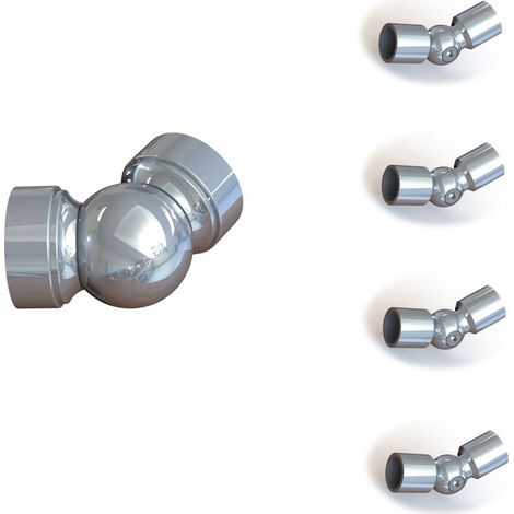 Lot Coudes Articulés pour Garde Corps avec 4 lisses - Finition ALU (1/3)