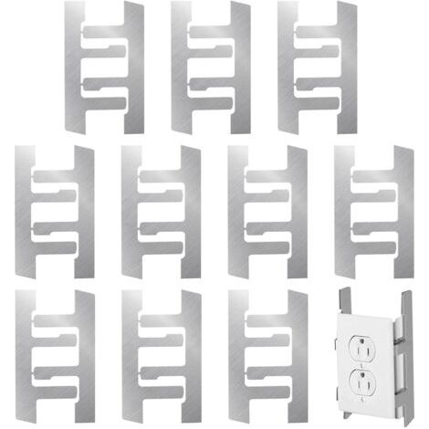 Pinces F pour boîte électrique murale, 10 sangles de montage pour une fixation sécurisée de la prise, pince de boîte pour l'entretien de la maison, empêche les boîtes électriques lâches dans le salon (1/5)