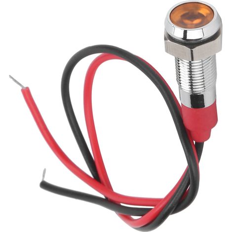 LED-Metallanzeigeleuchte, 6 mm, wasserdicht, Signallampe für Begleitfahrzeug, LKW, Boot, mit Kabel, 6 V, gelb (1/5)