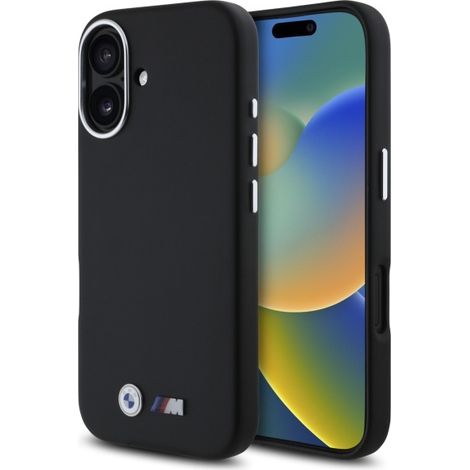 Coque rigide noire pour iPhone 16, en métal, style BMW (1/5)