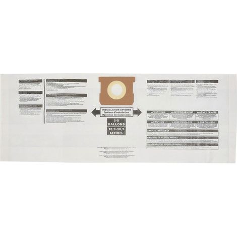 Sac à poussière universel pour aspirateur de 5 à 8 gallons (poussière sèche), accessoire de rechange compatible avec Shop Vac 90661 90.-AquaForge (1/5)