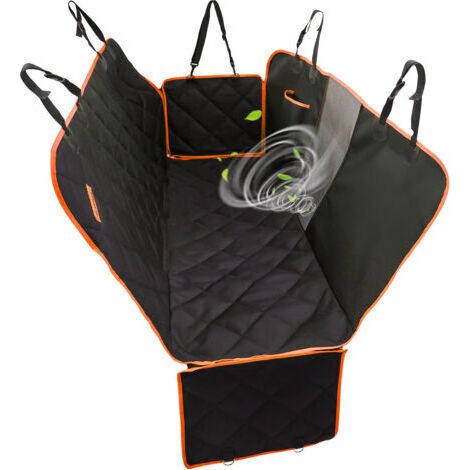 Housse de Siège d'auto pour Chien Banquette Arrière Antidérapant et Imperméable Mise à Niveau Matérielle avec Fenêtre de Visualisation Protection Coffre Universelle Voiture 137X147 cm Noir