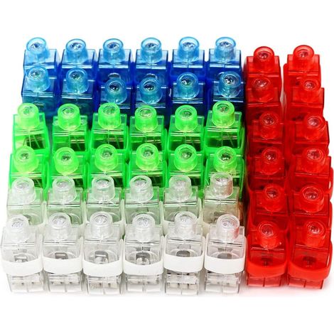 100 LED pour les doigts – Lampes de poche pour les doigts en 4 couleurs vives, anneaux lumineux pour les doigts, articles de fête phosphorescents, cadeaux pour les fêtes