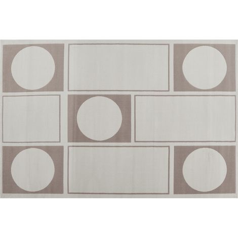 Tapis à formes géométriques beige et marron 160 x 230 cm SIENNA (1/4)