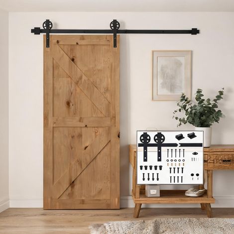 Kit coulissant pour porte de placard acier carbone 200 cm preto (1/5)