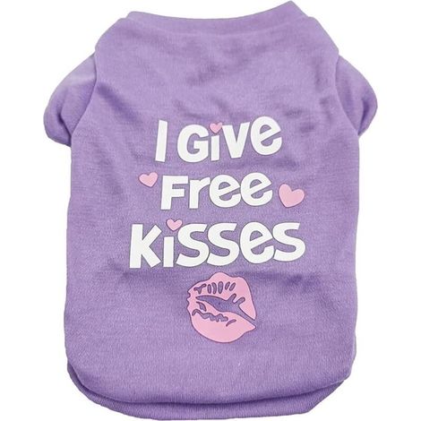 T-Shirt Chien - 1 Pièce - Coton Respirant - Pour Chiot Chaton Chihuahua Bouledogue Sphinx - Violet - Longueur 30 cm Buste 42 cm Cou 26 cm (1/4)