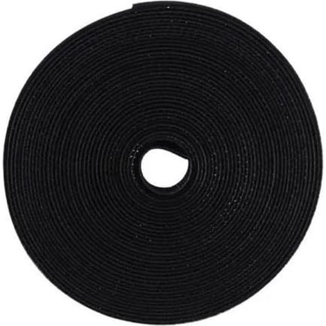 Bridas para cables, reutilizables y versátiles para la gestión de cables, 5 m x 1,2 cm, negras (1/4)