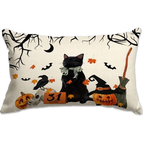 Couverture d'Halloween 12x20 chat noir citrouille aquarelle Halloween (1/5)
