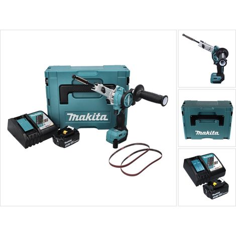 Makita DBS 180 RF1J Akku Bandfeile 18 V 9 x 533 mm Brushless + 1x Akku 3,0 Ah + Ladegerät + Makpac
