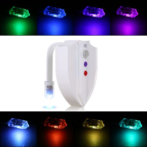 RVB 8 couleurs 2 modes LED IP65 Lampe de nuit flexible pour siège de toilette Capteur photosensible Activé par le mouvement Stérilisation germicide UV éliminant les moisissures Germes Bactéries Allerg (1/5)