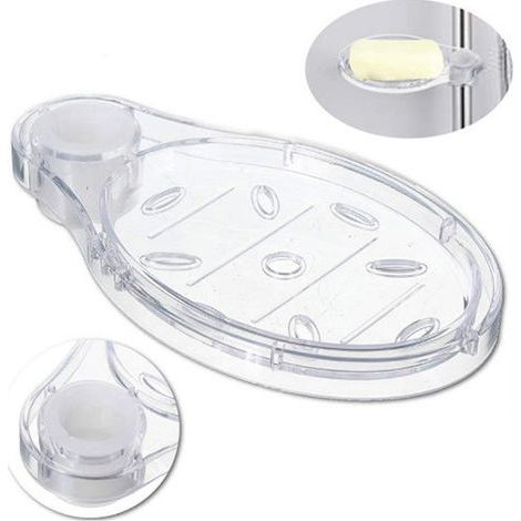 Seifenschale aus Kunststoff, Seifenhalter aus Kunststoff, verschiebbare Duschstange, Ablage, transparent, 1 Stück, 22 mm (1/4)