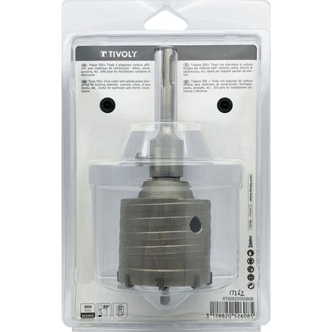 Tivoly • Kit Punte da Trapano con Denti in Metallo Duro • Ø68mm • Attacco SDS+ • Per Foratura Aggressiva in Materiali Resistenti