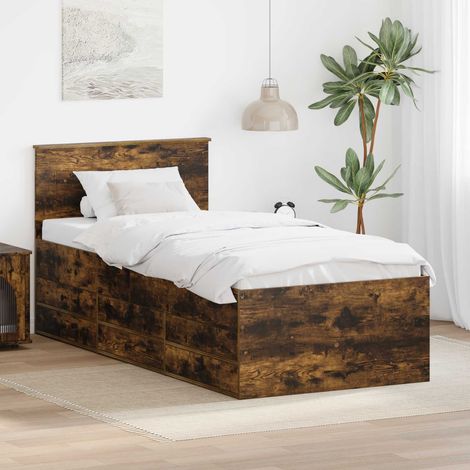 Tagesbett Geräucherte Eiche und Schwarz 75 x 190 cm