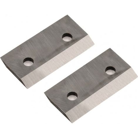 St Pierre Du Champ – Jeu de 2 lames pour broyeur de végétaux thermique – Acier rapide HSS – 100 mm – Double tranchant réversible – Diamètre des trous 10 mm