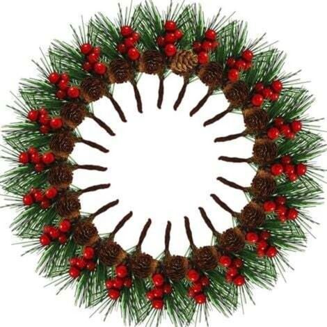 20 pièces de Baies de Noël artificielles,Branches de pin artificielles, Aiguilles de pin de Pommes de pin de Baies,pour Les Decoration Noel de Table de fête de Noel de Jardin,Deco Noel. (1/5)