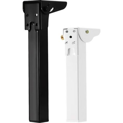 Lot de 4 pieds de table en métal — pieds de support pliables de 60 cm — finition noire (patins de protection inclus) — adaptés aux meubles, lits et tables (1/5)